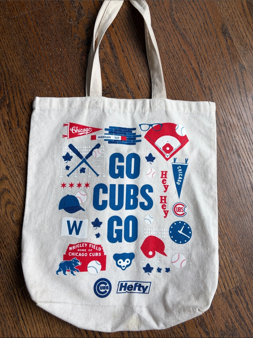 MLB Chicago Cubs Tote Bag - White, Blue, Red
